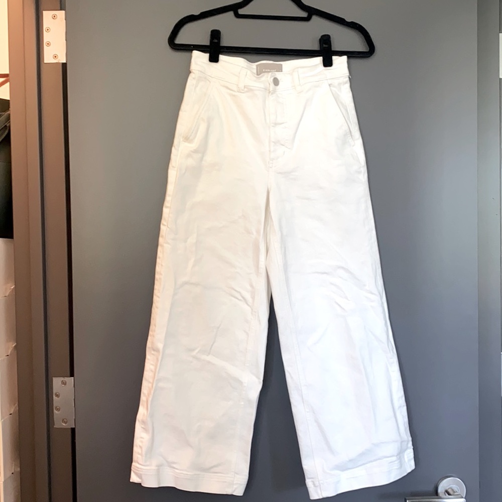 Everlane Wide Leg White Crop Pants [size 4]